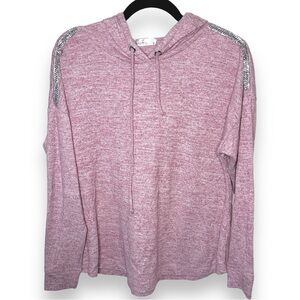 Women's 89th + Madison Barbiecore Hoodie, Pink, Rhinestones, Size Large